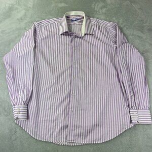 Robert Graham Stripped Long Sleeve Dress Shirt Men’s Size XL